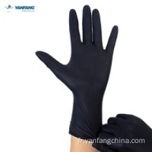 Gants de nitrile sans poudre à examen noir long